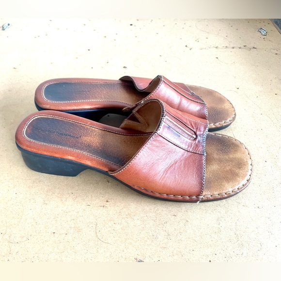 Hush Puppies La Palma Sandals Leather Slip On Slides - Womens Size 10 - Picture 4 of 7